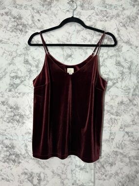 a new day Burgundy Velvet V-Neck Cami with Adjustable Straps